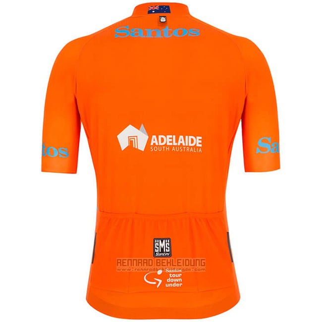 2019 Fahrradbekleidung Tour Down Under Ochre Orange Trikot Kurzarm und Tragerhose - zum Schließen ins Bild klicken
